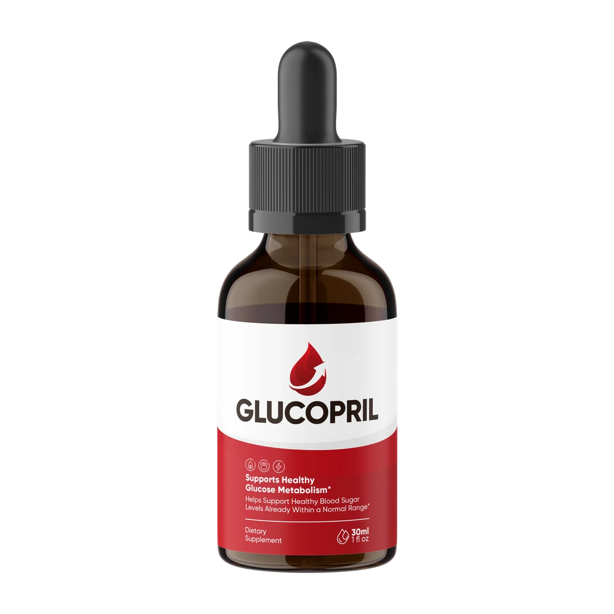 GlucoPril healthy blood sugar support liquid drops bottle