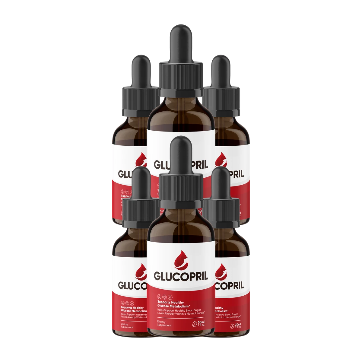 GlucoPril blood sugar support drops bottles